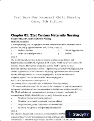 Test Bank For Maternal Child Nursing Care, 5th Edition