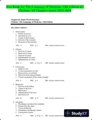 Test Bank for The Language of Medicine, 12th Edition (Chapters 1-21)
