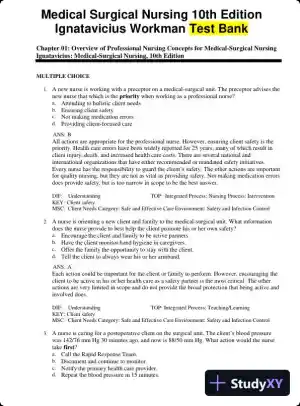 Test Bank for Medical-Surgical Nursing: Concepts for Interprofessional Collaborative Care, 10th Edition (Chapters 1-69)