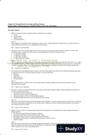 Test Bank for Lilley's Pharmacology for Canadian Health Care Practice, 4th Edition (Chapters 1-58)