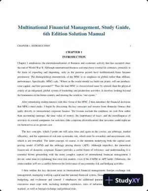 Multinational Financial Management, Study Guide, 6th Edition Solution Manual