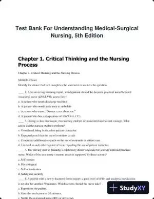 Test Bank For Understanding Medical-Surgical Nursing, 5th Edition