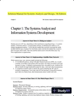 Solution Manual for Systems Analysis and Design, 7th Edition