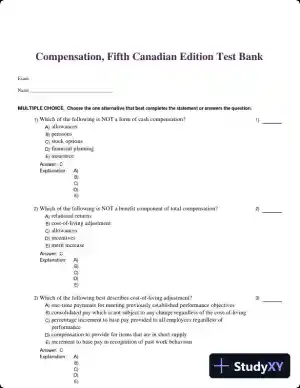 Compensation, Fifth Canadian Edition Test Bank