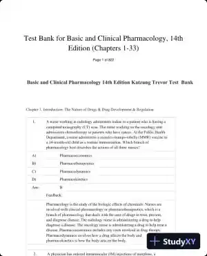 Test Bank for Basic and Clinical Pharmacology, 14th Edition (Chapters 1-33)