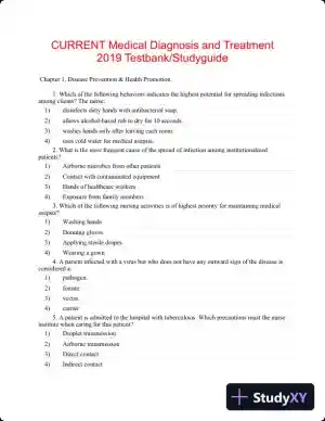 Test Bank For CURRENT Medical Diagnosis and Treatment 2019, 58th Edition