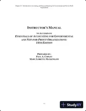 Solution Manual For Essentials of Accounting for Governmental and Not-for-Profit Organizations, 14th Edition