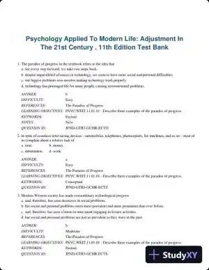 Psychology Applied To Modern Life: Adjustment In The 21st Century , 11th Edition Test Bank