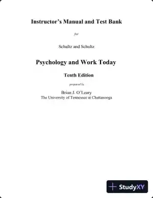 Test Bank For Psychology and Work Today, 10th Edition