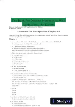 Test Bank For Discrete Mathematics With Applications, 5th Edition