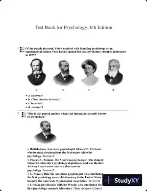 Test Bank for Psychology, 6th Edition