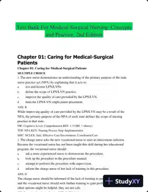 Test Bank For Medical-Surgical Nursing: Concepts and Practice, 2nd Edition