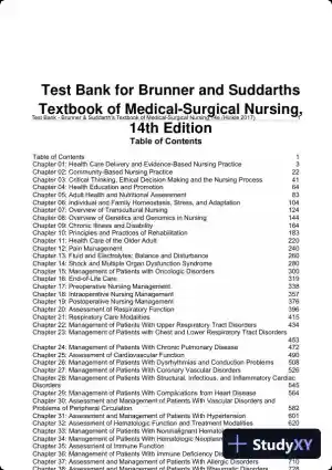 Test Bank for Brunner and Suddarths Textbook of Medical-Surgical Nursing, 14th Edition