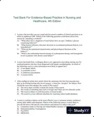 Test Bank For Evidence-Based Practice in Nursing and Healthcare, 4th Edition