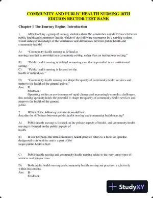 Test Bank for Community and Public Health Nursing, 10th Edition (Chapters 1-30)