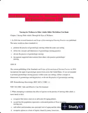 Test Bank for Nursing for Wellness in Older Adults, 9th Edition (Chapters 1-29)