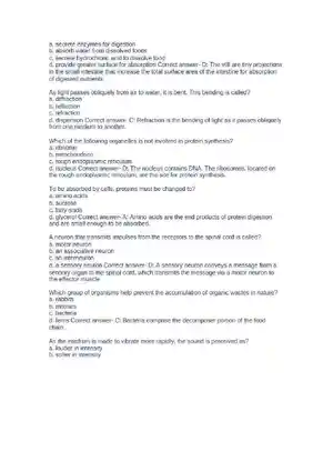 ATI TEAS Test Science Questions and Answers