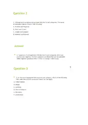 Schizophrenia NCLEX Review Questions