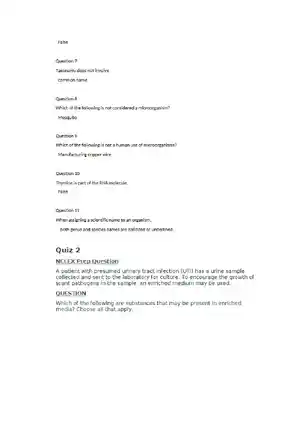 Microbiology Quizzes