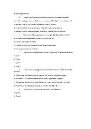 NCCLEX Style for Immune Disorder
