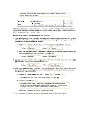 Ionic Bonds Student Exploration Sheet