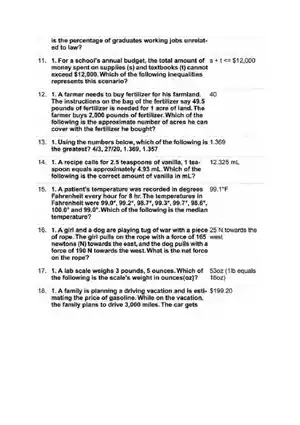 TEAS Exam Math Section