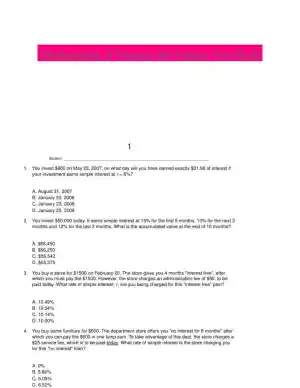 Mathematics of Finance 8th Edition Test Bank