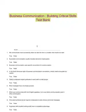 Business Communication : Building Critical Skills Test Bank