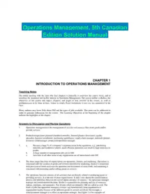 Operations Management, 5th Canadian Edition Solution Manual