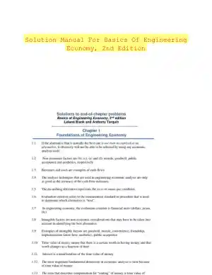 Solution Manual For Basics Of Engineering Economy, 2nd Edition