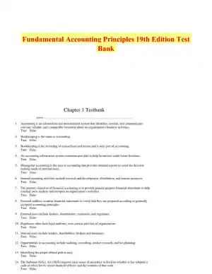 Fundamental Accounting Principles 19th Edition Test Bank