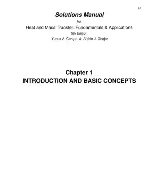 Solution Manual For Heat And Mass Transfer: Fundamentals And Applications, 5th Edition