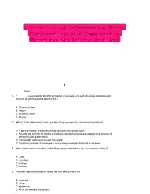 A First Look at Communication Theory (Conversations with Communication Theorists) 9th Edition Test Bank