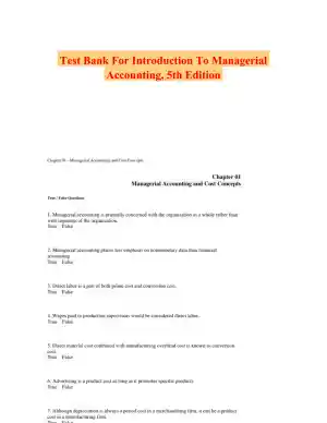 Test Bank For Introduction To Managerial Accounting, 5th Edition