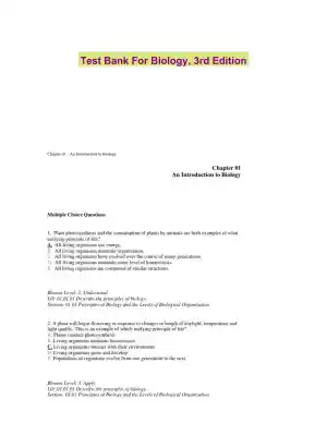 Test Bank For Biology, 3rd Edition