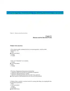 Test Bank For Microbiology: A Human Perspective, 6th Edition