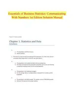 Essentials of Business Statistics: Communicating With Numbers 1st Edition Solution Manual