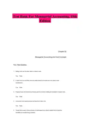 Test Bank For Managerial Accounting, 15th Edition