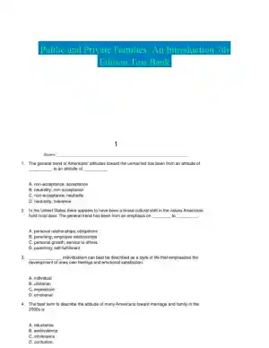 Public and Private Families: An Introduction 7th Edition Test Bank