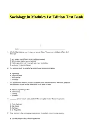 Sociology in Modules 1st Edition Test Bank