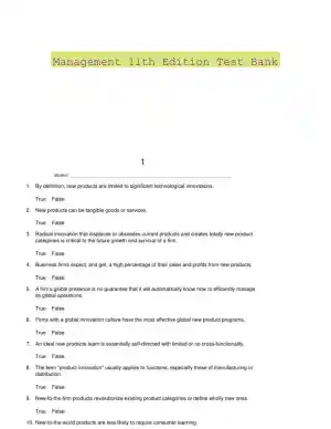 Management 11th Edition Test Bank