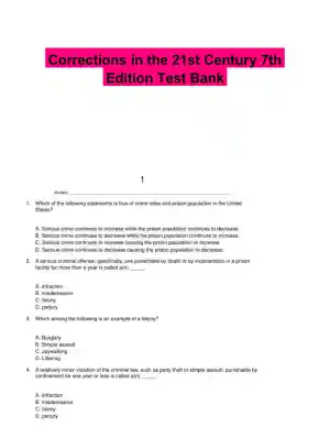 Corrections in the 21st Century 7th Edition Test Bank