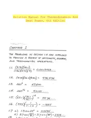 Solution Manual For Thermodynamics And Heat Power, 6th Edition