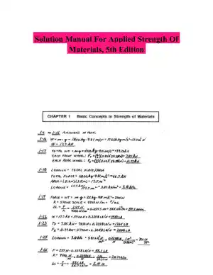 Solution Manual For Applied Strength Of Materials, 5th Edition