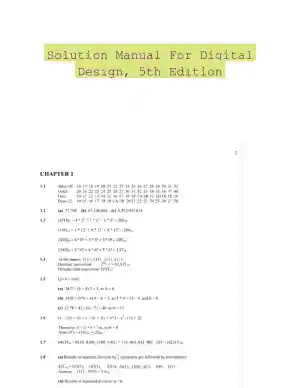 Solution Manual For Digital Design, 5th Edition