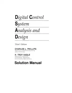 Solution Manual For Digital Control System Analysis And Design, 3rd Edition