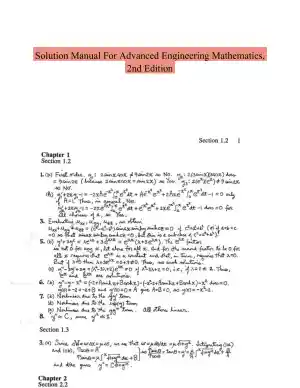 Solution Manual For Advanced Engineering Mathematics, 2nd Edition