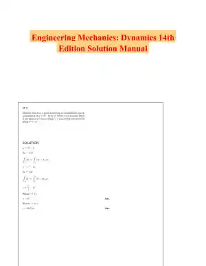 Engineering Mechanics: Dynamics 14th Edition Solution Manual