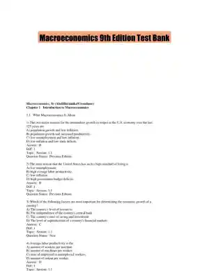 Macroeconomics 9th Edition Test Bank
