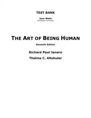 The Art of Being Human 11th Edition Test Bank